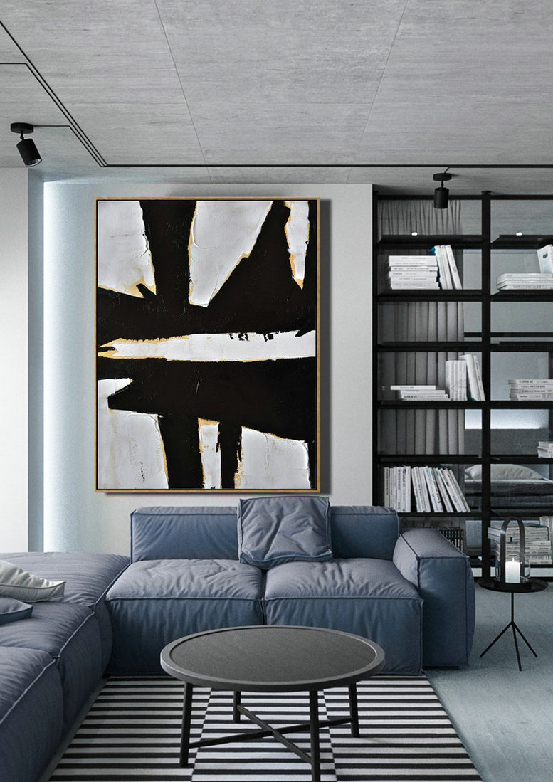 Extra Large Textured Painting On Canvas,Minimalist Painting On Canvas, Palette Knife Vertical Minimal Art - Large Paintings For Living Room